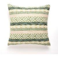 Global Geometric Green Cushion Green/White