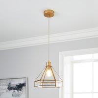 Katja 1 Light Pendant Ceiling Fitting Brushed Gold