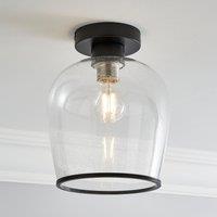 Lenny 1 Light Black Flush Ceiling Fitting Black