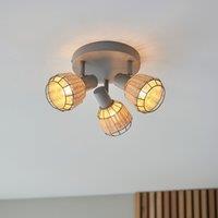 Ohio 3 Light Grey Semi Flush Ceiling Light