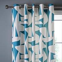 Elements Klipp Teal Eyelet Curtains Green