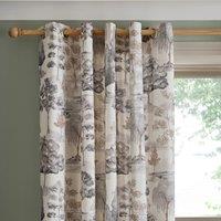 Watercolour Trees Natural Eyelet Curtains Beige