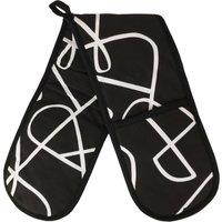 Curves Double Oven Gloves Black and white