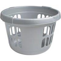 Recycled Plastic Round Laundry Basket Grey
