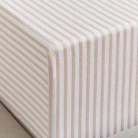 Dorma Bee Collection Woven Stripe 100% Cotton Fitted Sheet Beige