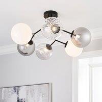 Nila 6 Light Ceiling Fitting Black