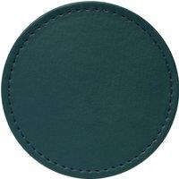 Set of 4 Peacock & Navy Faux Leather Reversible Round Coasters