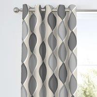 Fusion Lennox Grey Eyelet Curtains Grey