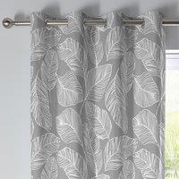 Fusion Matteo Grey Eyelet Curtains Grey