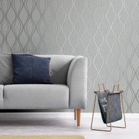 Platinum Rosco Foil Wave Silver Wallpaper Silver