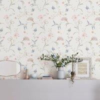 Samira Summer Wallpaper White/Grey/Pink