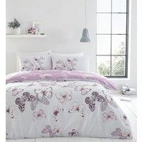 Catherine Lansfield Scatter Butterfly Heather Duvet Cover and Pillowcase Set