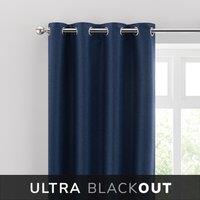 Montreal Ultra Blackout Eyelet Curtains Navy Blue