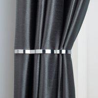 Mix and Match Wave Curtain Holdback Pair Satin Steel (Silver)