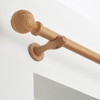 Pretty Boho Fixed Wooden Curtain Pole with Rings