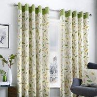 Fusion Beechwood Green Eyelet Curtains Green