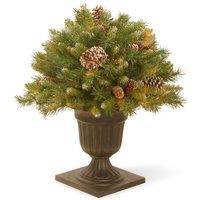 26" Artificial Frost Berry Porch Bush in a Bronze Urn