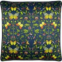 Potage Botanical Navy Cushion Navy Blue/Green/Yellow