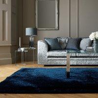 Jewel Shaggy Rug Navy Blue