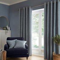 Churchgate Swithland Herringbone Ashley Blue Eyelet Curtains blue