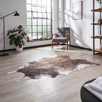 Faux Cow Print Rug Brown/White