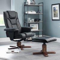 Malmo Faux Leather Swivel Recliner and Stool