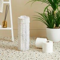 White Rope Toilet Roll Storage