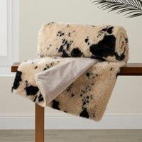 Faux Cow Throw Beige/Black