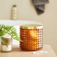 Bubble Glass Amber Small Storage Jar