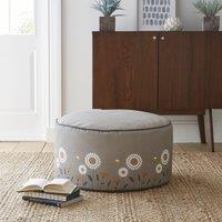 Scandi Print Grey Pouffe