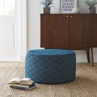 Tufted Diamond Pouffe Navy