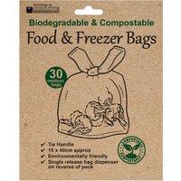 Pack of 30 Biodegradable Compostable Food Freezer Bags 15cm x 40cm