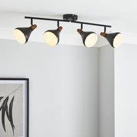 Elements Wolston 4 Light Spotlight Bar Black