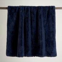 Silky Soft Faux Fur Throw Blanket Navy