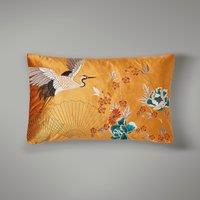 Embroidered Crane Cushion