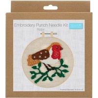 Punch Needle Kit Robin Green/Red/White