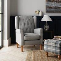 Oswald Button Back Faux Wool Wingback Armchair