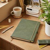 Waters and Noble Premium Faux Leather A4 Notebook Olive