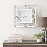 Luxe Geo Square Mirrored Wall Clock