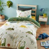 Dino Duvet Cover and Pillowcase Set Green