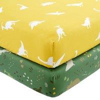 Dino Pack of 2 Fitted Sheets