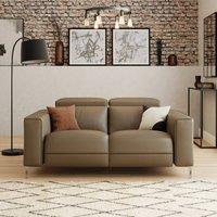 Renzo Iva Electric Recliner 2 Seater Sofa Faux Leather Mocha