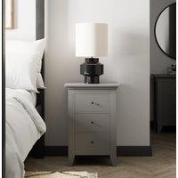 Lynton 3 Drawer Bedside Table, Grey Grey