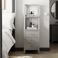 Lynton 3 Drawer Ladder Bedside Table, Grey Grey