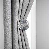 Mix and Match Peacock Curtain Single Holdback Silver