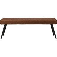 Montreal 2 Seater Dining Bench, Faux Leather Brown