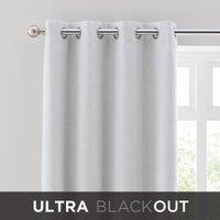 Touch of Linen Ivory Thermal Ultra Blackout Eyelet Curtains Ivory