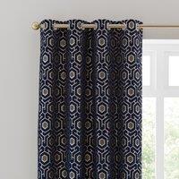 Geo Cut Velvet Eyelet Curtains