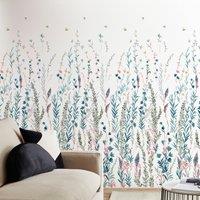 Whimsical Botanical Mural Natural