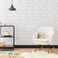 Disney Mickey Mouse Linear Mono Wallpaper white